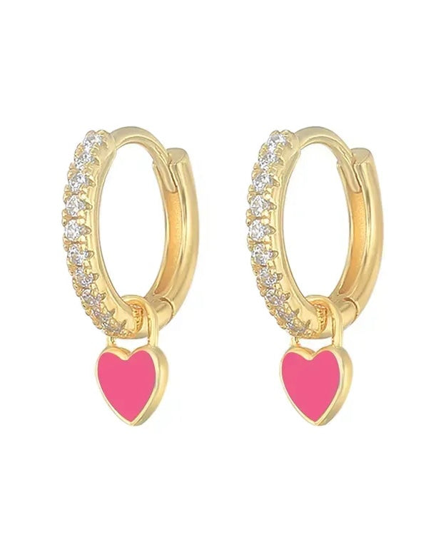 Dainty Heart Mini Gold Hoop Earrings