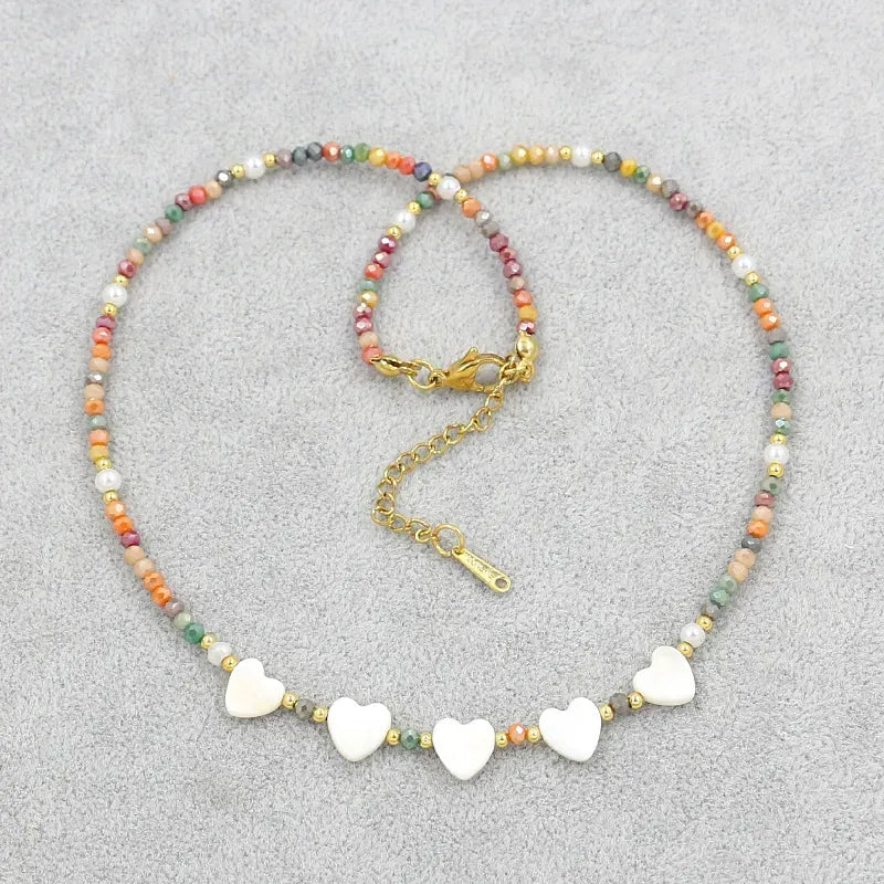 Santorini Beaded Hearts Necklace