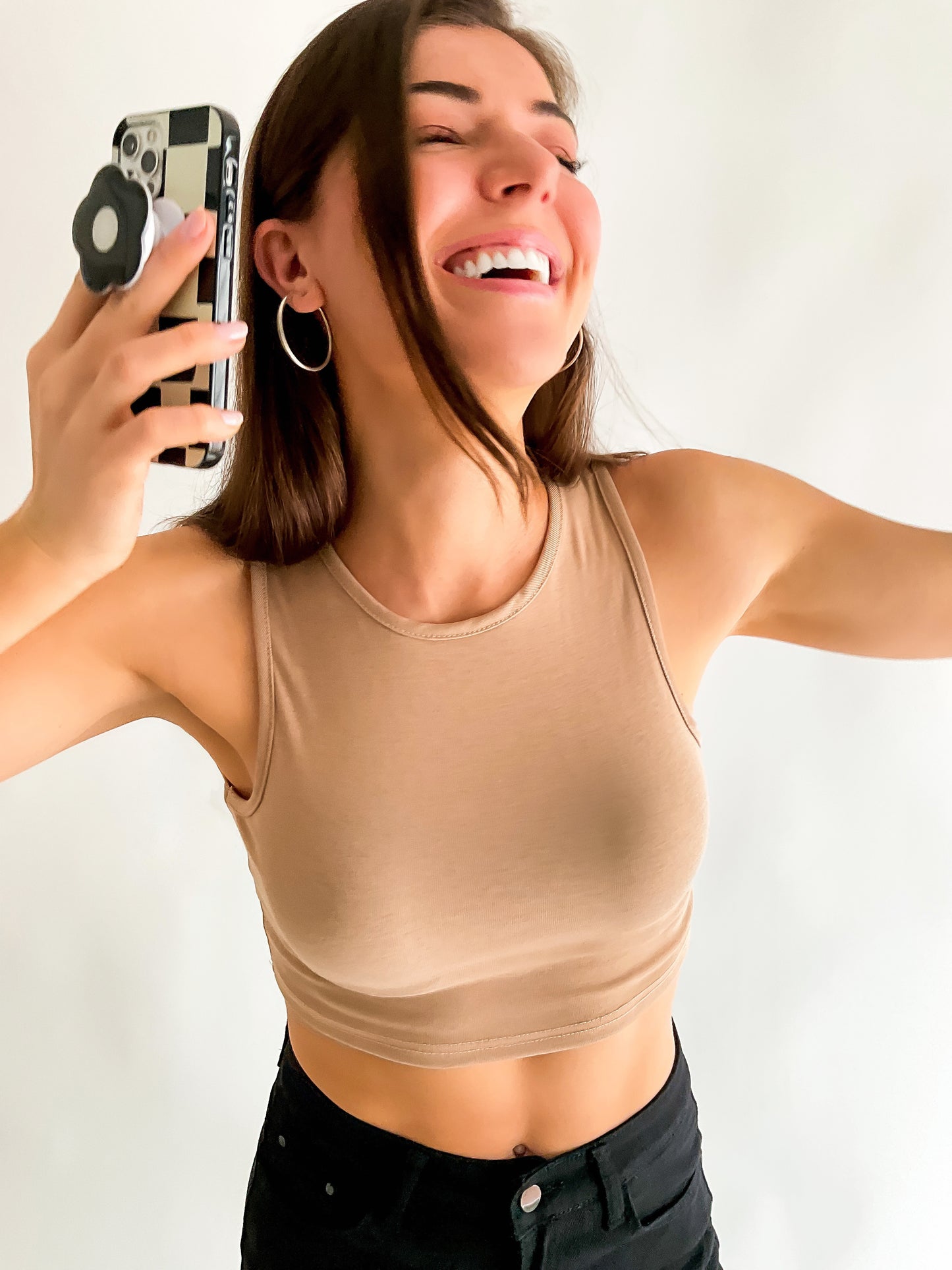 Summer Tan Cropped Tank Top