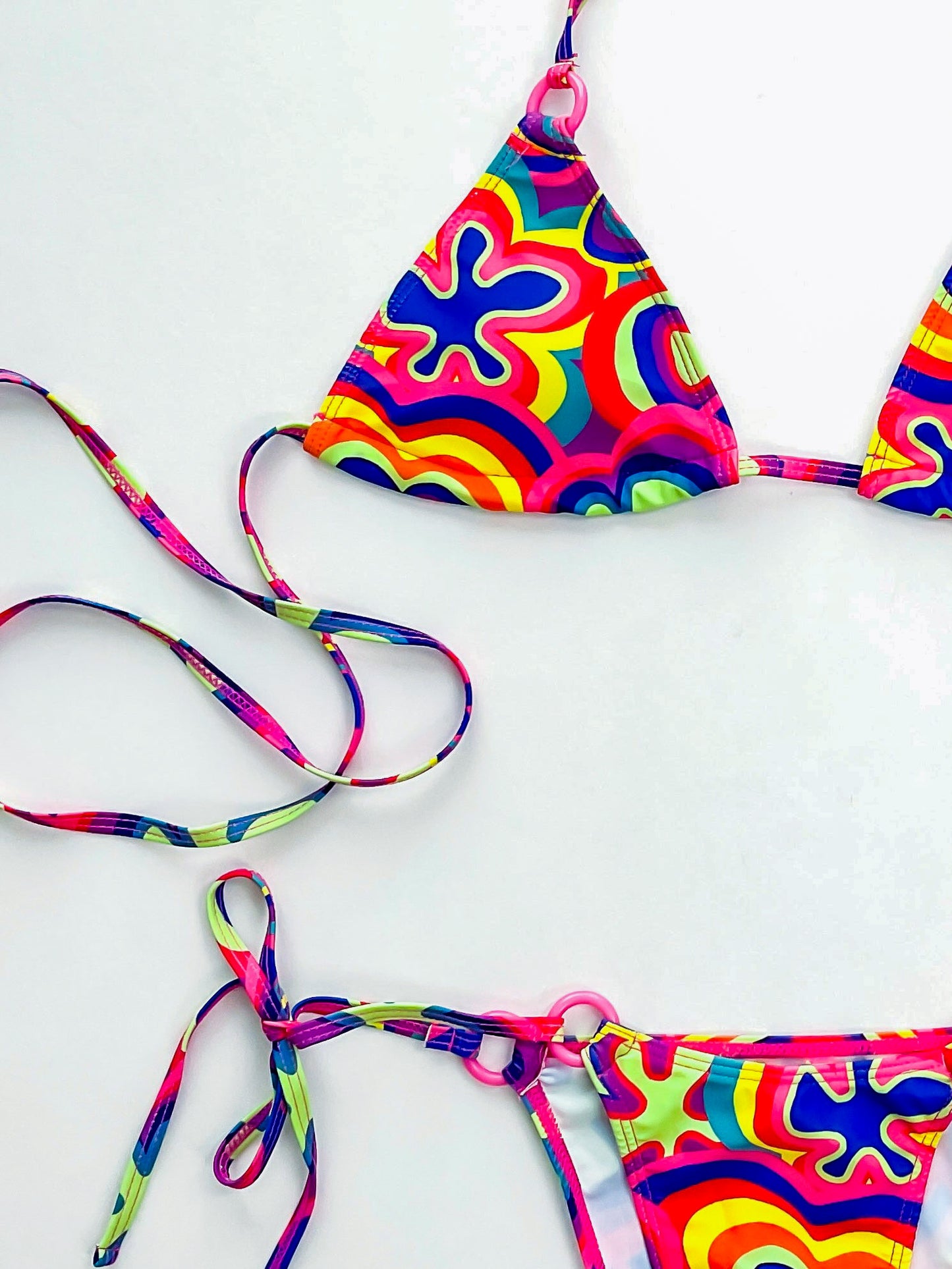 Groovy Babyy Strappy Floral Print Bikini Set