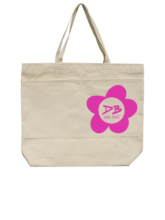 DB Large Canvas Tote Bag w/ Pockets