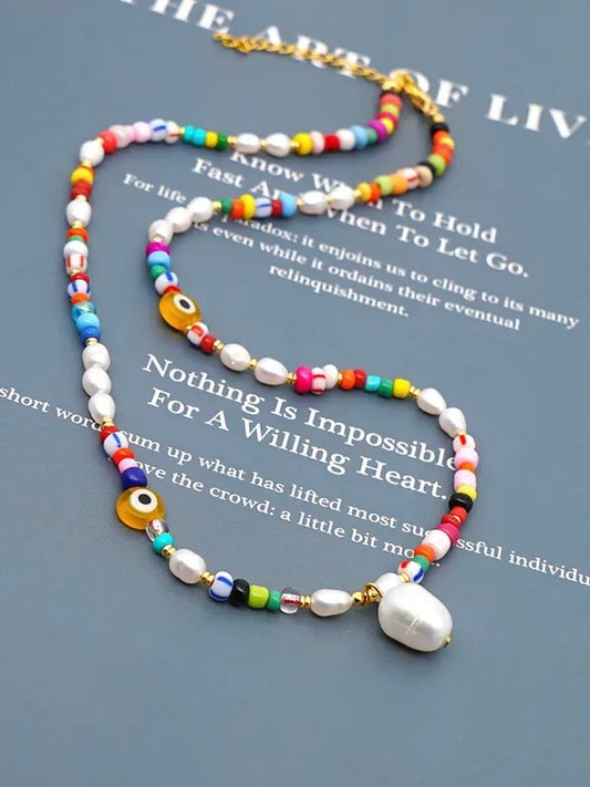 Beach~Pray~Love Beaded Necklace