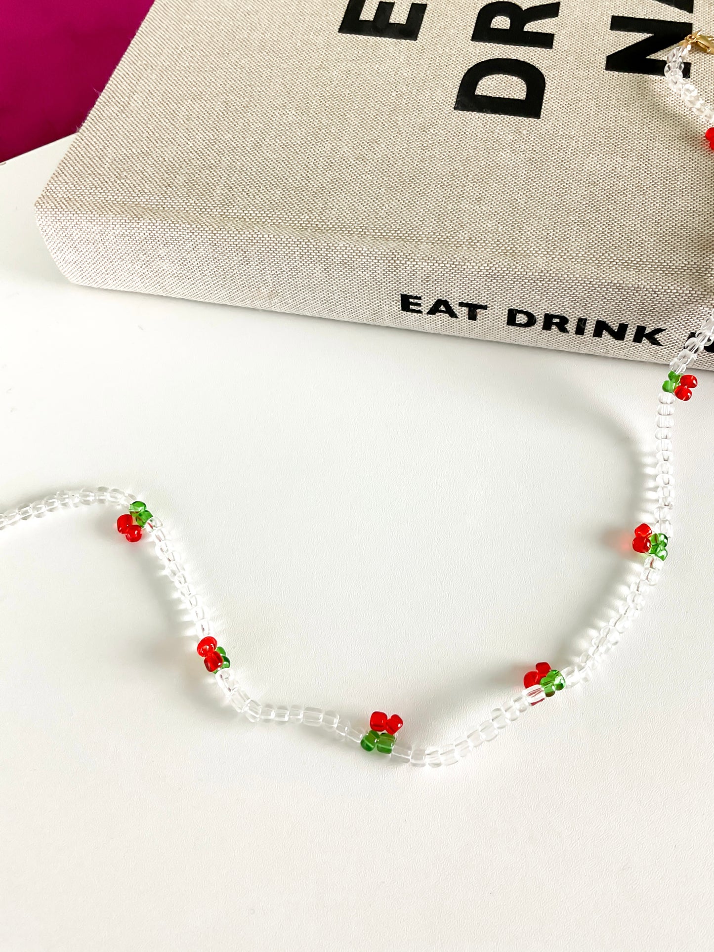 Cherry Bomb Beaded Necklace