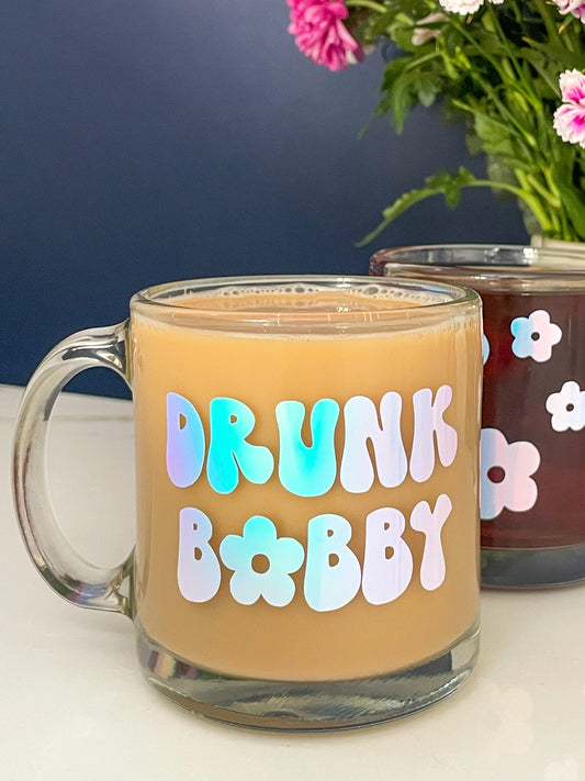 Retro ‘Drunk Bobby’ Glass Mug