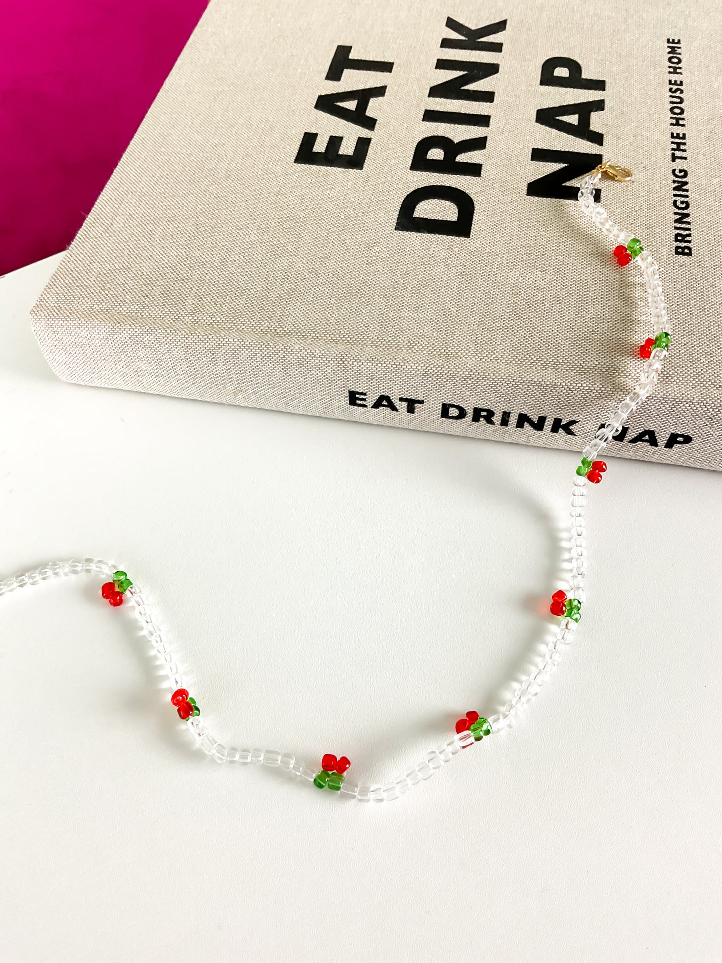 Cherry Bomb Beaded Necklace