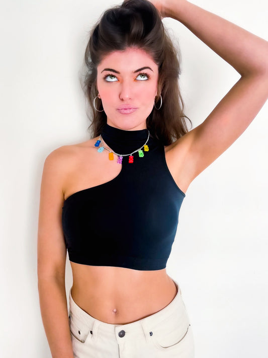 Bella Asymmetrical Stretchy Crop Top