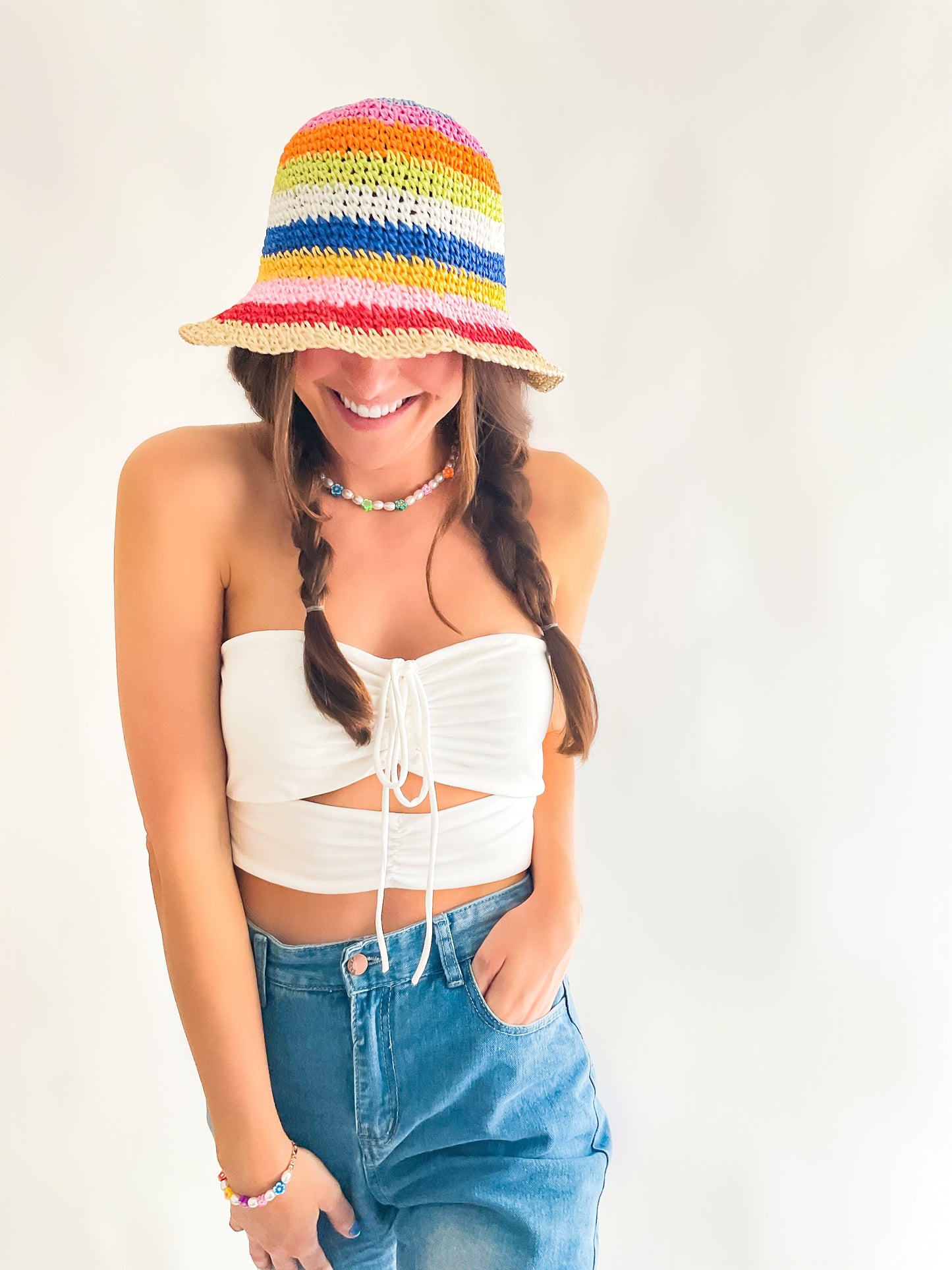 Vacay Straw Bucket Hat