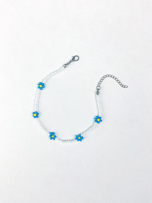 Blue Crush Beaded Anklet