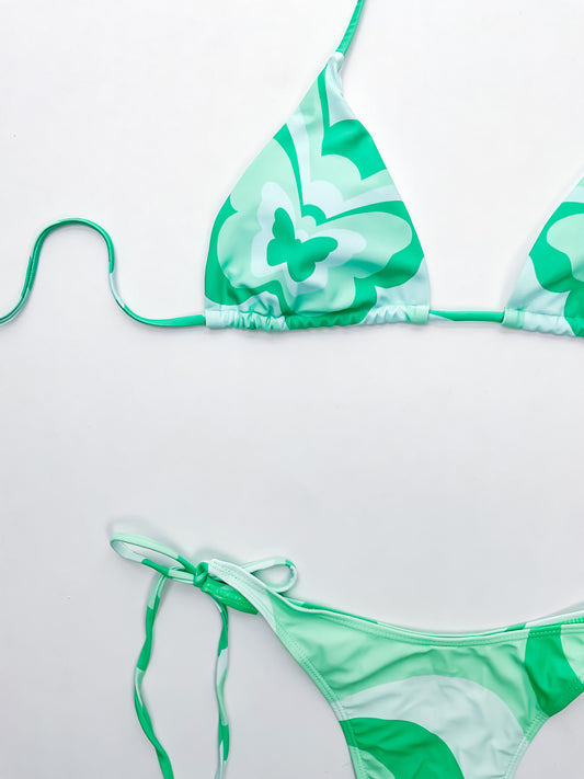 Green Pop Art 3-Piece Bikini Set